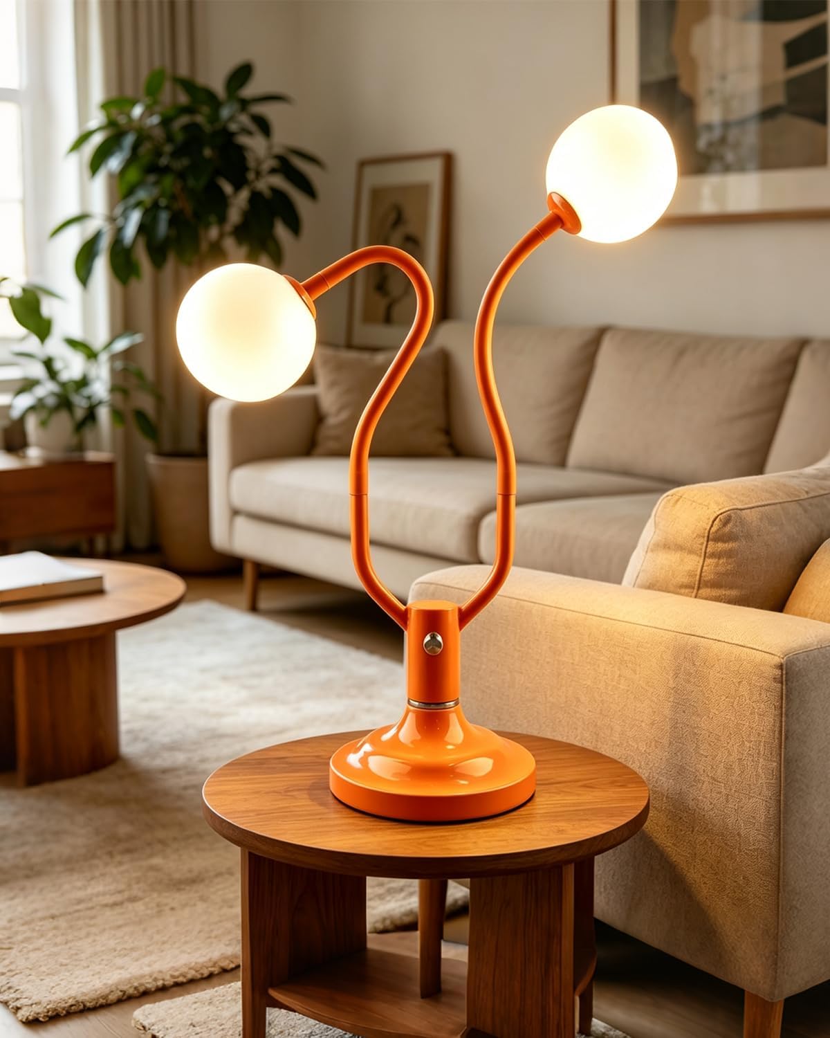 Lightdot Orange Globe Table Lamp Magic DIY Arms G9 Bulbs Included Dimmable