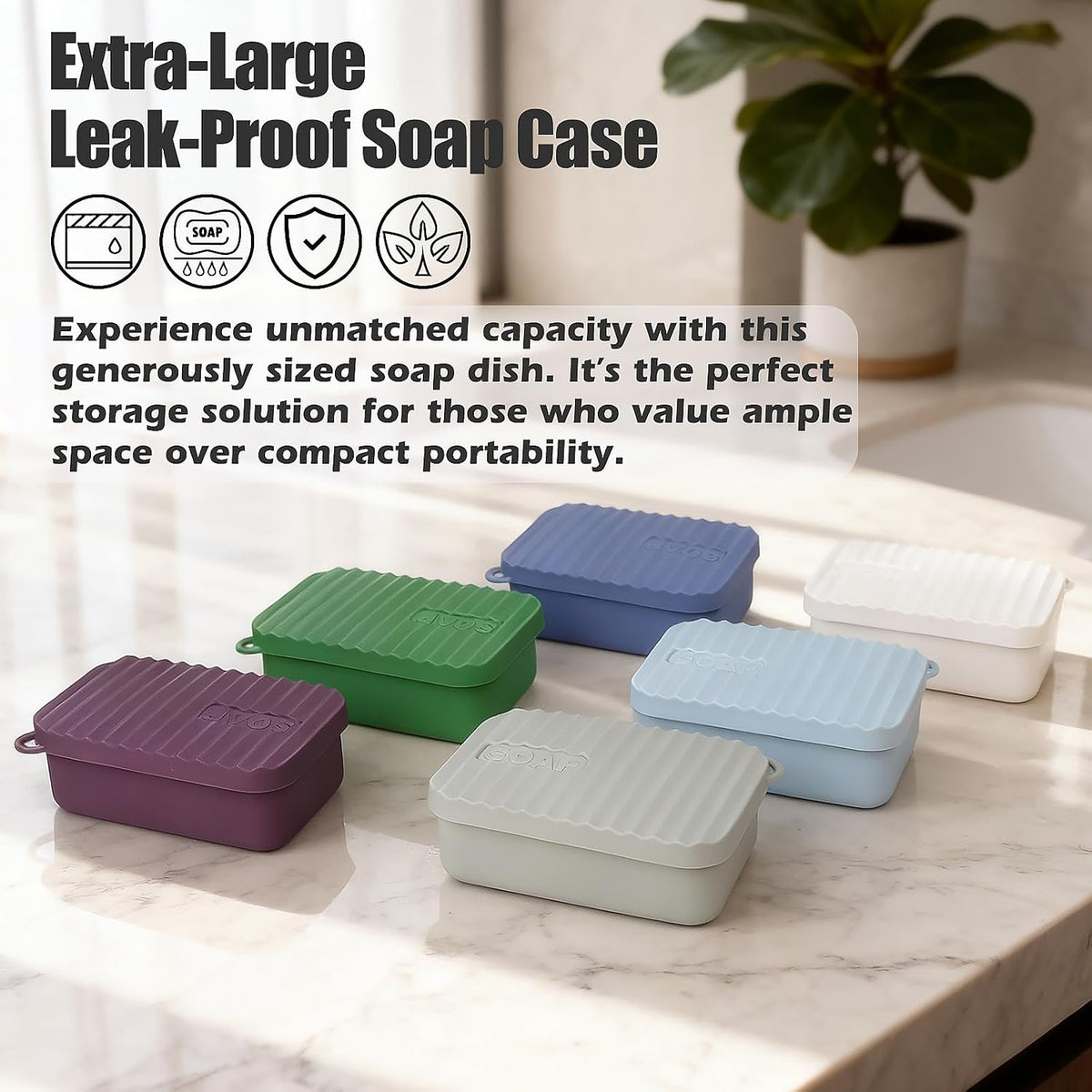 AIDIMMING Extra Large Silicone Soap Case for 10oz Bar Soap (Milky White)