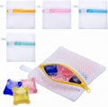 4 PCS Laundry Pod Anti-Sticking Bag, Small Mesh Laundry Bags for Delicates Mini Durable Washing Machine Laundrys Pods Dissolution Protection Foldable Wash Pouch Storage Bag for Pods Scented Beads