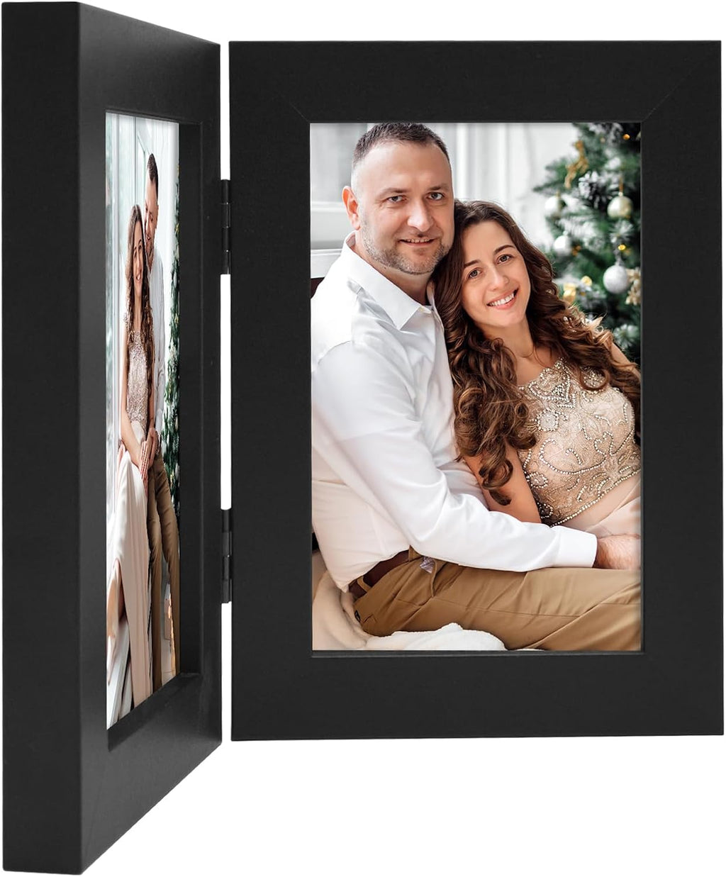 Frametory, 4x6 Double Picture Frame Black, 1 Pack