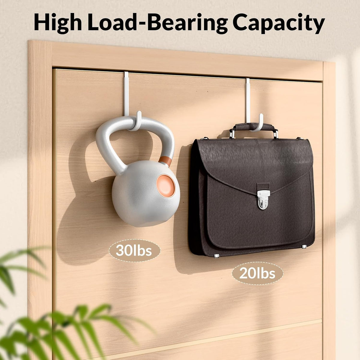 Over The Door Hooks 4 Pack, Heavy Duty Stainless Steel Door Hanger Hooks for Towels, Coats, Bags & Hats, No Drilling Over Door Hook Organizer for Dorm Bedroom Closet