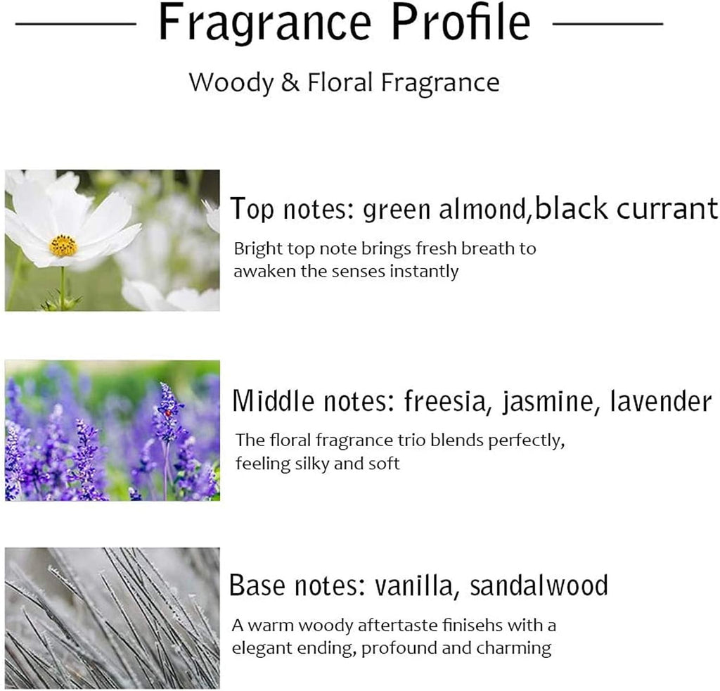 Reed Diffuser Set, Bergamot Vanilla Lavender and Jasmine Scented Oil Reed Diffusers for Bedroom Living Room Office, Giftable & Stress Relief 150 ml/5.07 oz
