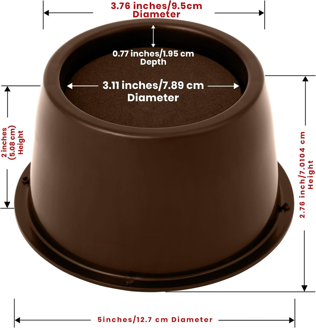 Utopia Bedding 2 Inch Bed Risers 8 Pack, Round Heavy Duty, Brown