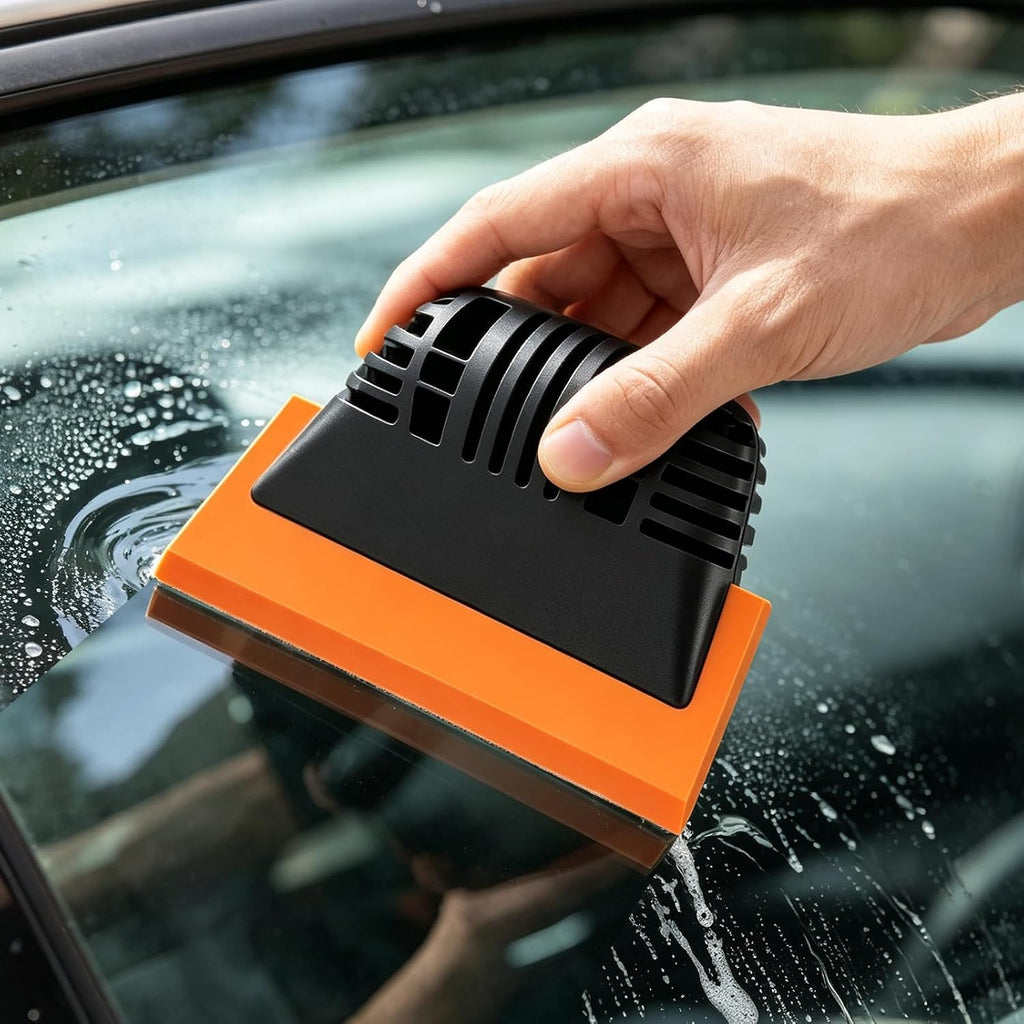 SetSail Shower Squeegee for Glass Doors, Mini Hand Squeegee, Black