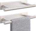 NearMoon Self Adhesive Hand Towel Holder/Towel Ring, Stainless Steel Hand Towel Bar Rustproof Stick on Wall-Towel Rack for Bathroom/Kitchen, Sticky and Wall Mounted (2, Brushed Nickel)