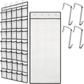 Over the Door Shoe Organizer, 24 Large Breathable Mesh Pockets, Space Saving Hanging Storage, Holds Up to 40 lbs, Hangs on Closets for Shoes, Accessories, White