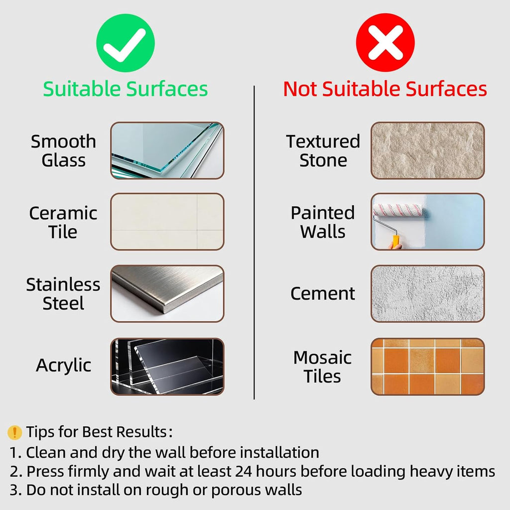 Ettori 2 Pack Corner Shower Caddy with 4 Suction Cups, Pearl Gray