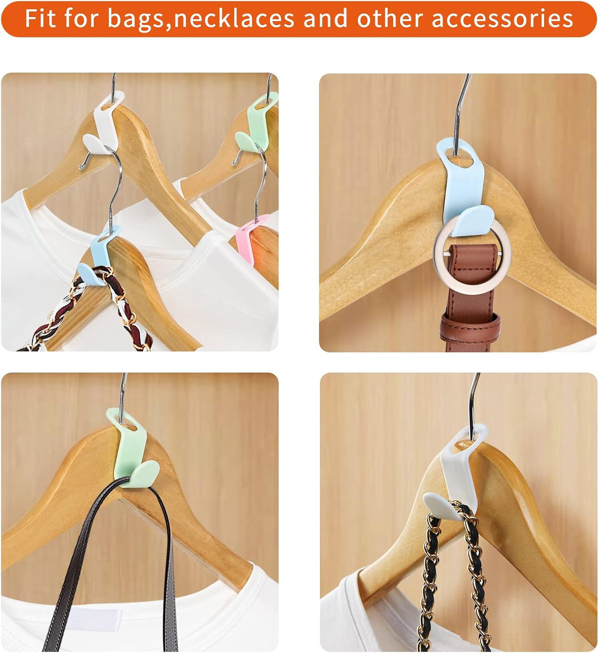 SLMT Space Saving Hanger Extender Hooks 100PCS Clothes Hanger Connector Hooks Closet Organizer for Plastic Hangers