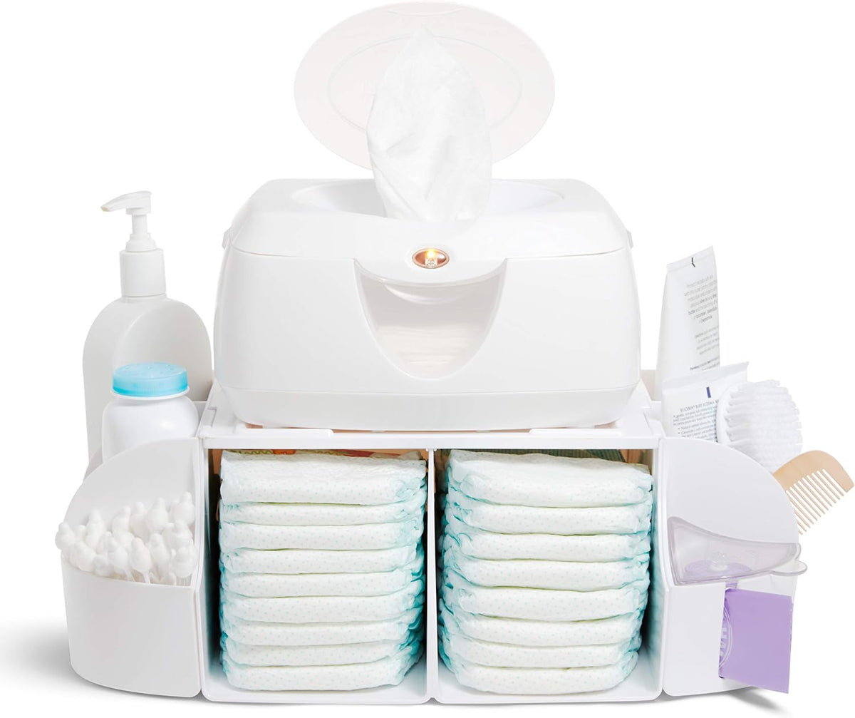 Munchkin® Diaper Caddy Organizer for Changing Table, Green/White