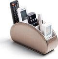 Remote Control Holders Organizer Box with 5 Compartment PU Leather Caddy