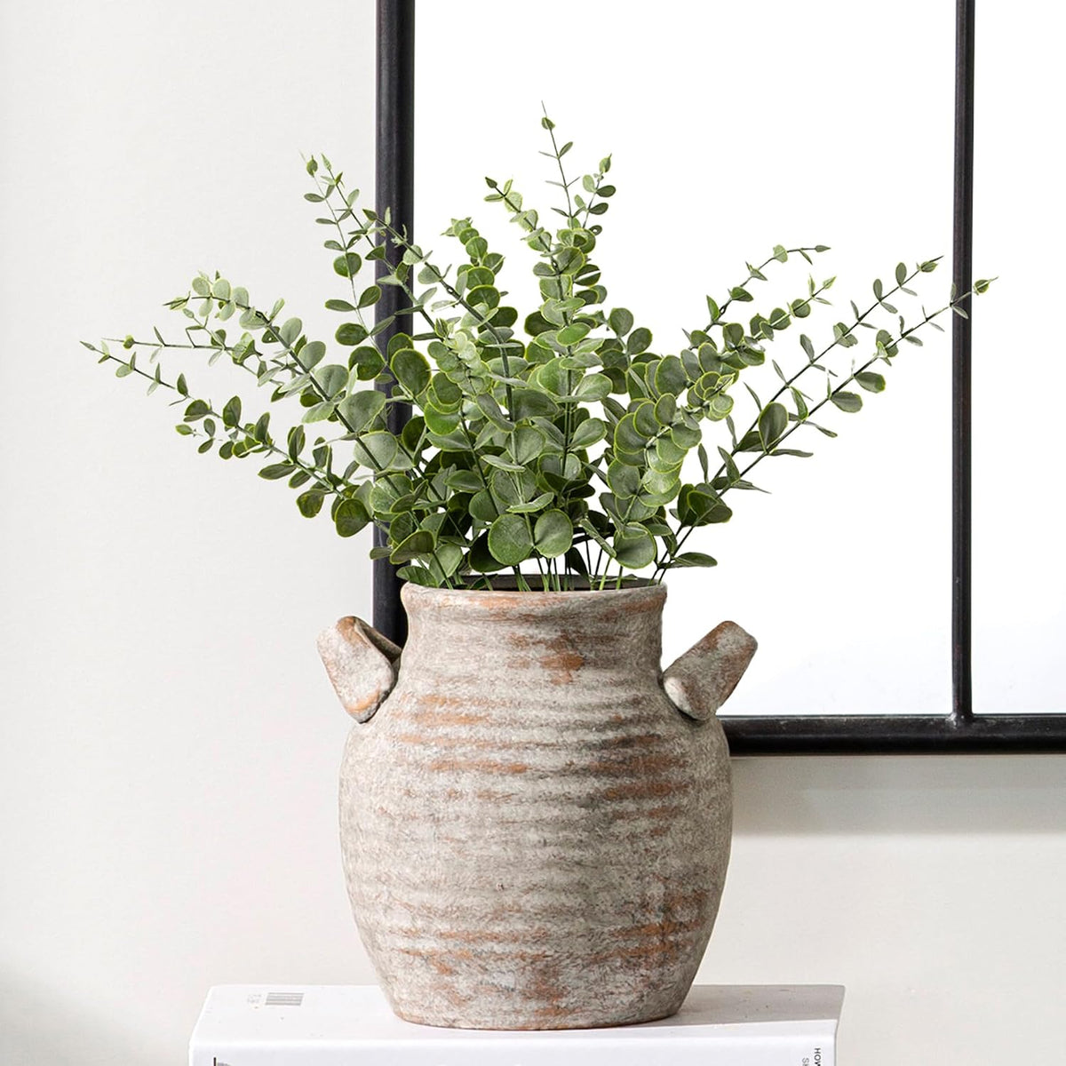 Vanselia Ceramic Flower Vase Home Decor Living Room Table Vase (7.1" Retro)