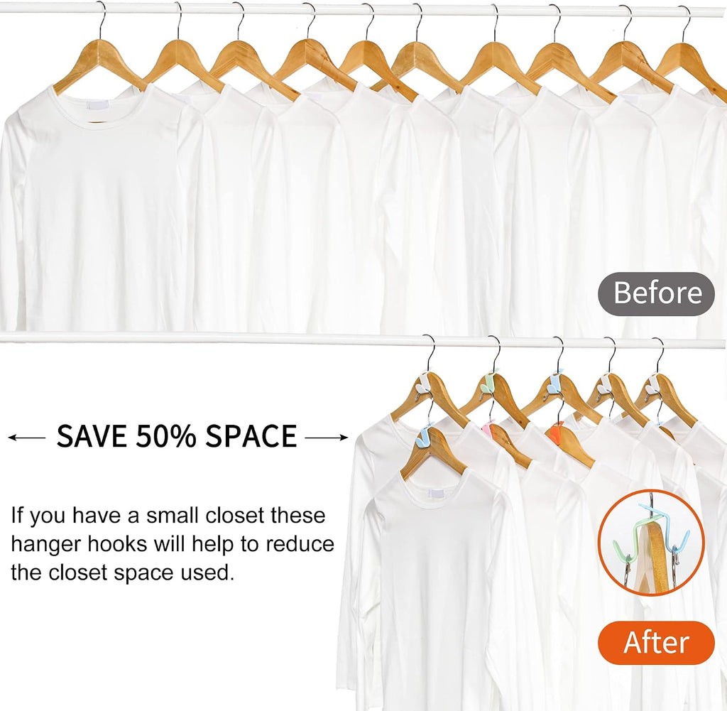 SLMT Space Saving Hanger Extender Hooks 100PCS Clothes Hanger Connector Hooks Closet Organizer for Plastic Hangers
