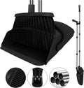 Black Broom and Dustpan Combo Set, 51" Long Handle Broom
