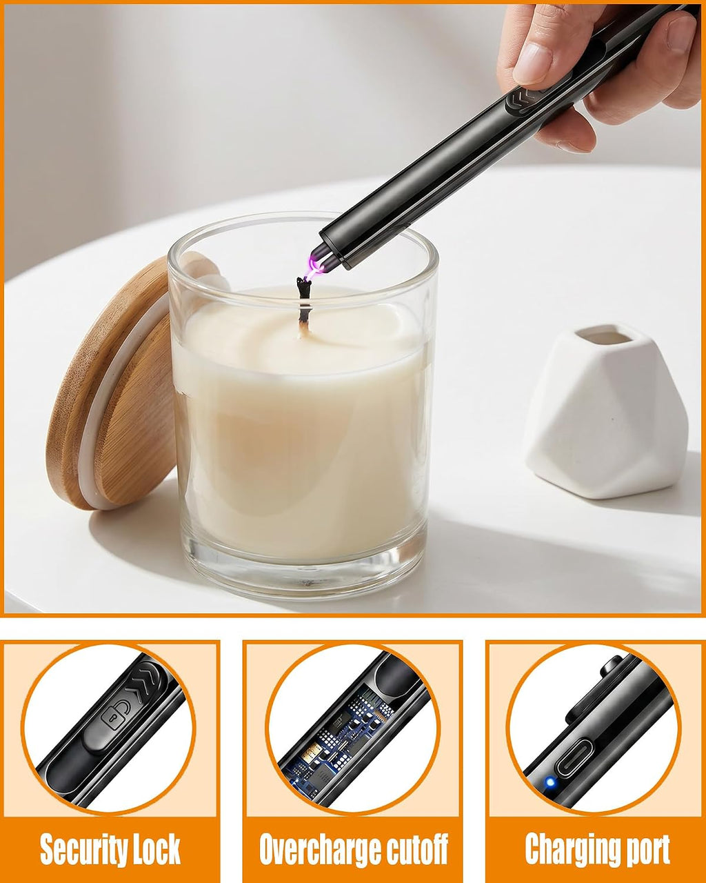 YOUTUOY 5 in 1 Candle Accessory Set, Matte Black
