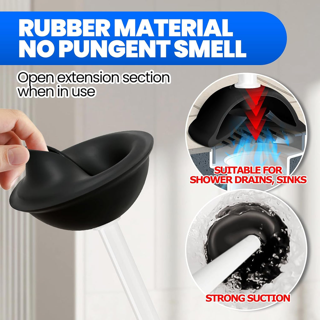 4in1 Toilet Plunger and Brush Set - Home Bathroom Cleaning Tools