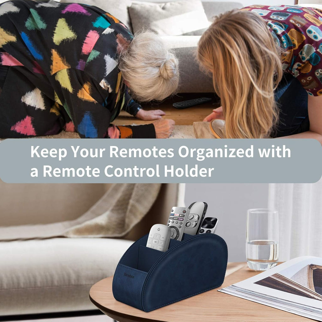 KENOBEE Remote Control Holder with 5 Compartments, Blue