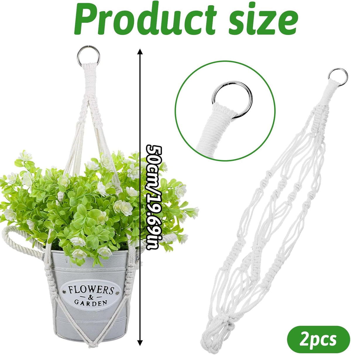 Macrame Plant Hanger 2 Pack Hanging Planters Baskets for Indoor Plant