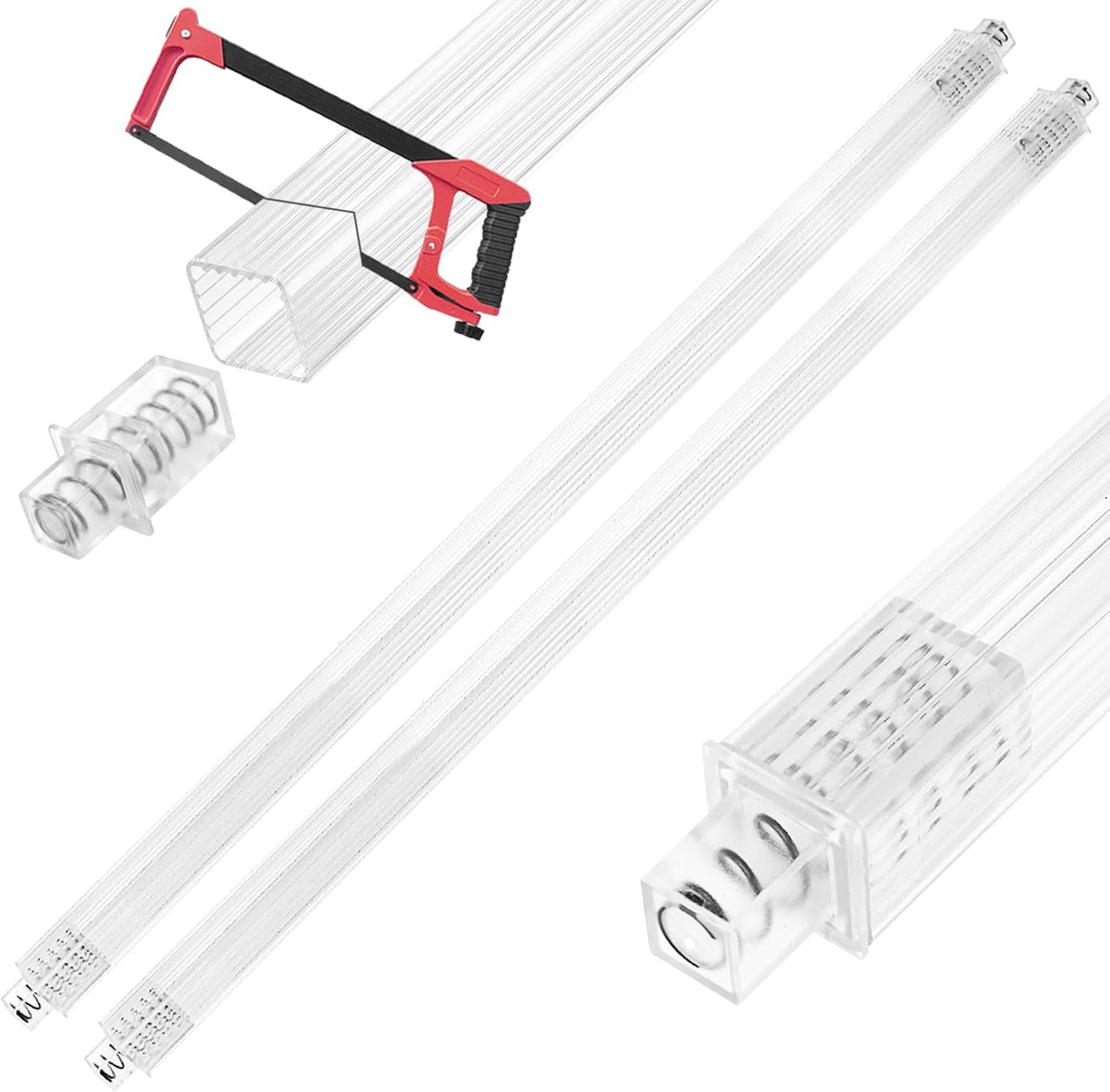 2 Pack 24 Inch Clear Bathroom Towel Bar Replacement Rod for Ceramic Holder