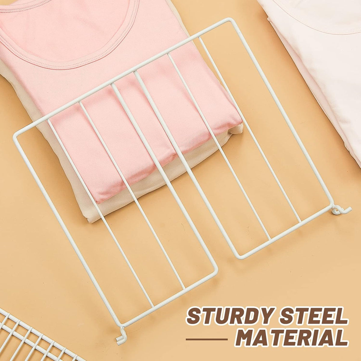 Amylove 12 Pcs Wire Shelf Dividers for Closet Organization, 10.6 x 12 Inch
