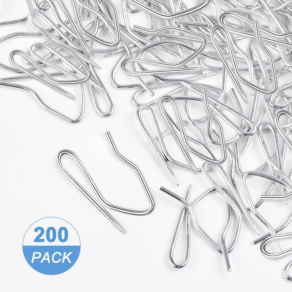 Sopito 200Pcs Curtain Hooks for Door Window Shower Curtain, Silver White