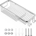 Wire Basket Wall Mount,Corner Shower Caddy 304 Stainless Steel,Bathroom Shower Organizer Soap Caddy,Polished Finish-Long Basket