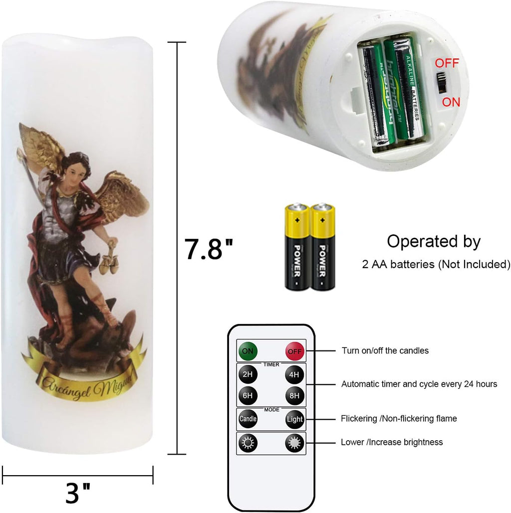 Wondise Flameless Flickering Devotional Prayer Candle with Remote and Timer