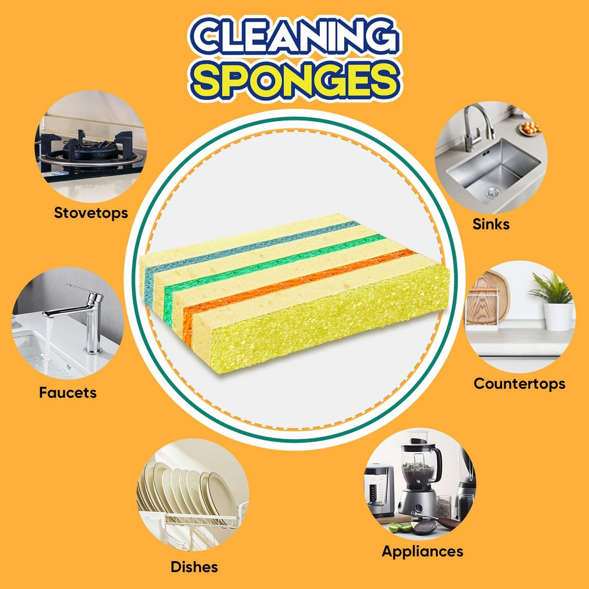 LAUNDRYLUX 4 Pack Scrub Sponge - Temperature-Responsive