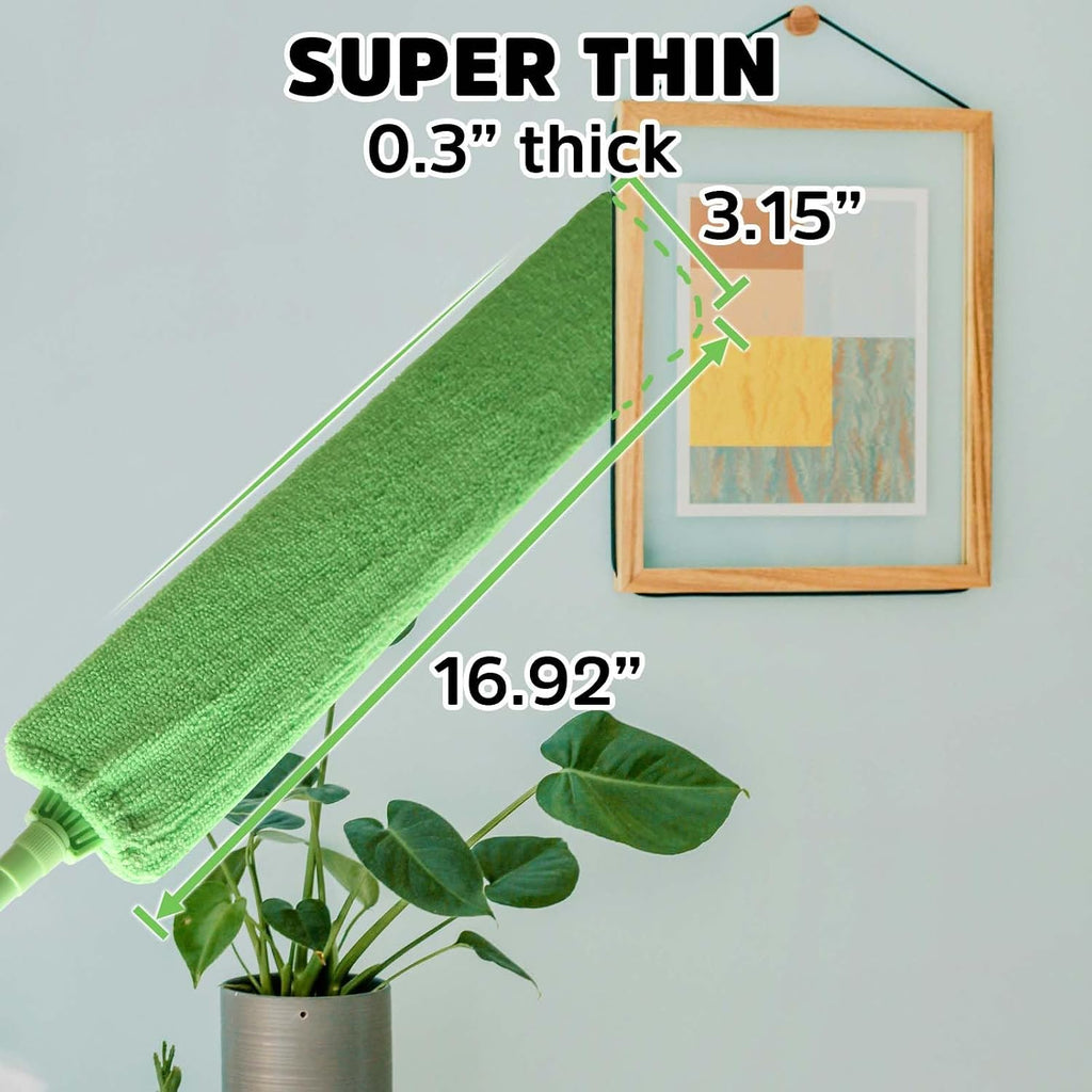 Retractable Gap Dust Cleaner Under Appliance Cleaning Tool, Bafezoze Flat Duster for Under Refrigerator Fridge Stove Couch Bed, Skinny Thin Duster for Tight Spaces
