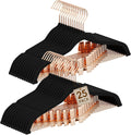 Black Velvet Felt Hangers, Adjustable Clips for Pants, Skirts