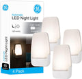 GE Plug in Night Light, Dusk to Dawn Sensor, Warm White 3000K, 4 Pack