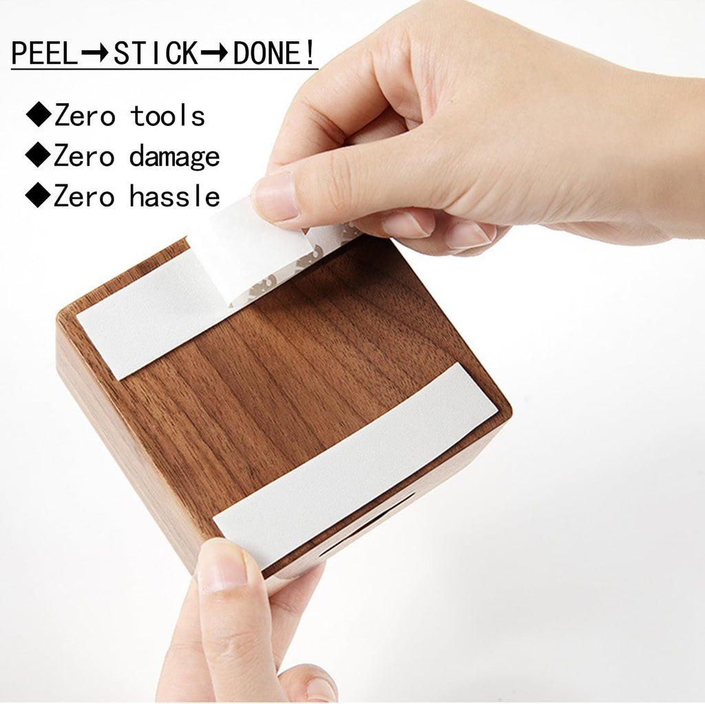 Remote Control Holder Wall Mount, Solid Walnut Wood, Self-Adhesive, 1 Pack