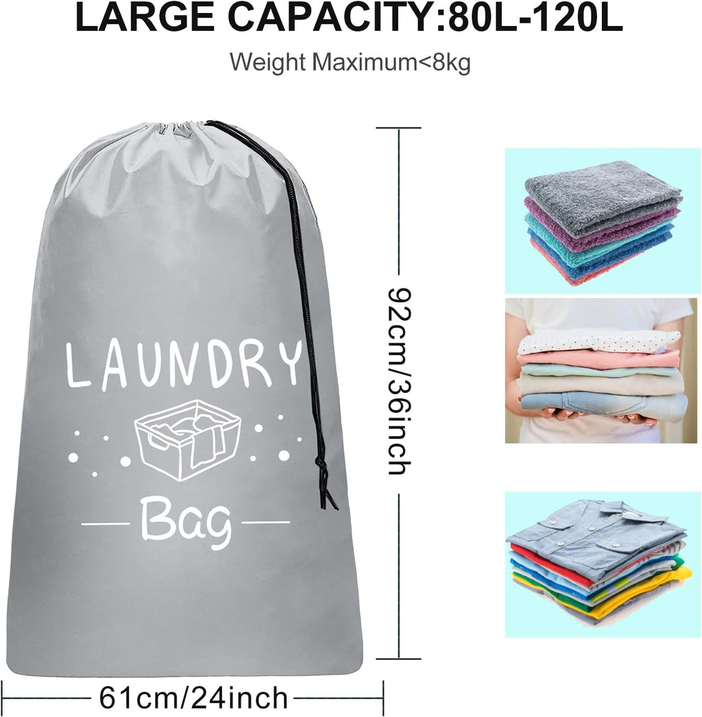 Sylfairy 2 Pack Extra Large Travel Laundry Bag, Dirty Clothes Organizer with Drawstring,Heavy Duty Travel Laundry Bags,Easy Fit a Laundry Hamper Travel Essentials