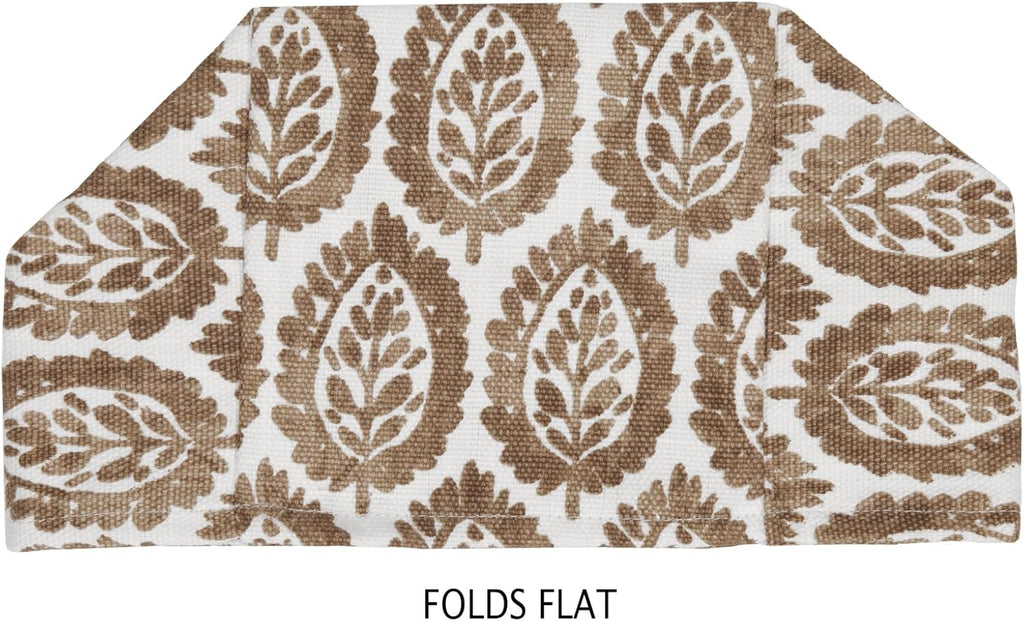Fabric Tissue Box Cover, Brown Blockprint Cotton