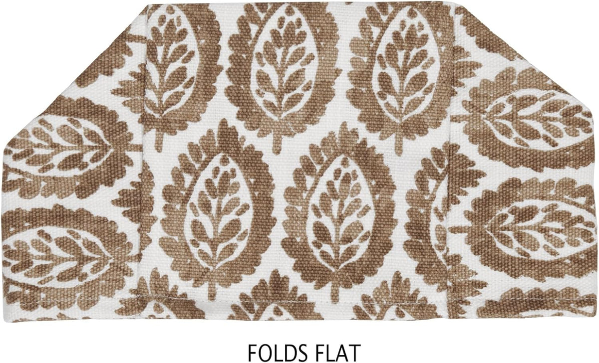 Fabric Tissue Box Cover, Brown Blockprint Cotton