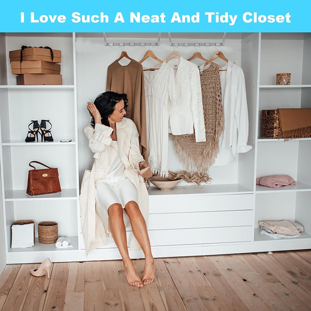 10 Pack Space Saving Hangers, Closet Organizers & Storage for Clothes, Gray