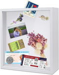 ZEEYUAN Adventure Archive Travel Box 12x12inch Adventure Box for Travel Life in a Box Memories Shadow Box with Slot, Top Loading Tickets Keepsake Box Display for Mother Fathers Gifts