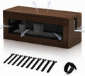 Chunful 13 Inch Cable Management Box, Wood Cord Hider Organizer with Magnetic Lid & Organizer for Power Strip, TV Wires & Desk Cable Storage, Ventilation Hide Floor Cables