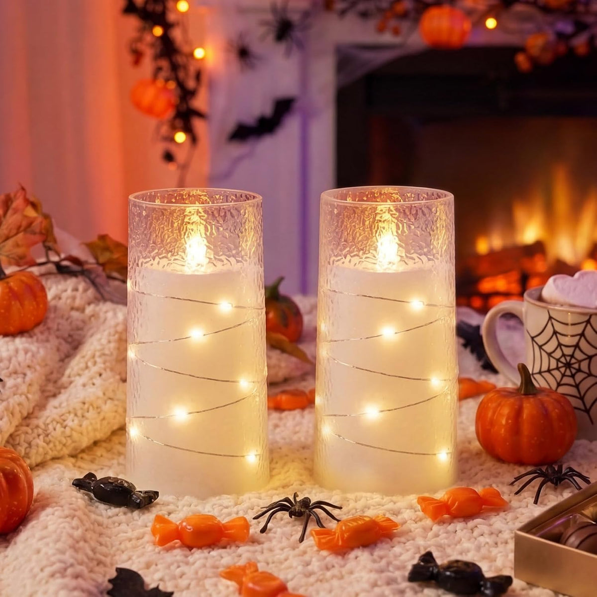 Homemory 3"x6" Upgraded Flickering Flameless Pillar Candles with Remote