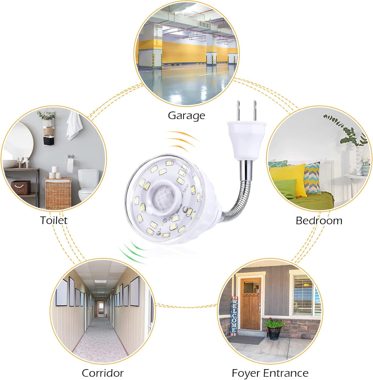 3 Pack Motion Activated LED Night Light Plug in Sensor Light,Cool White