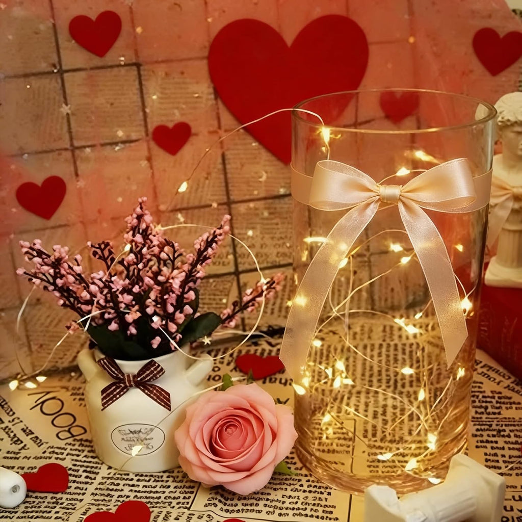 20 Pack Warm White Battery Operated Fairy Lights, 7ft 20 LED Mini String Lights, Copper Wire Twinkle Firefly Starry Lights for Mason Jars, Wedding, Party, Christmas, Table Centerpiece & Bedroom Decor