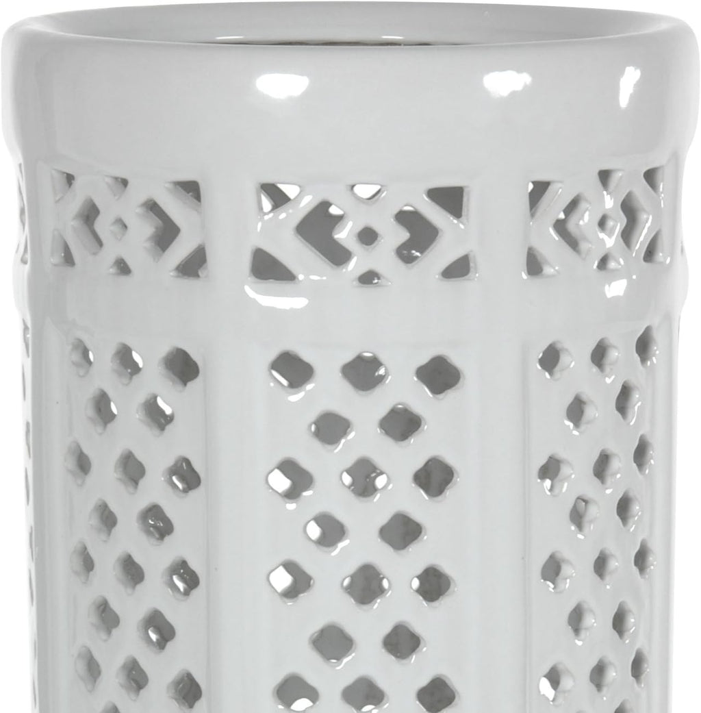 Red Lantern 17" Carved Lattice Decorative Umbrella Stand