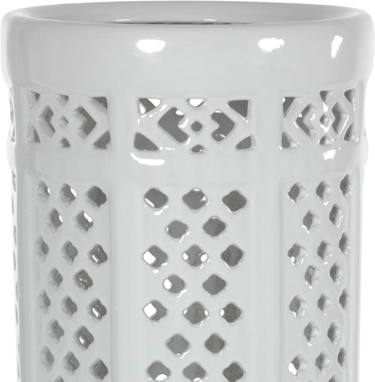Red Lantern 17" Carved Lattice Decorative Umbrella Stand
