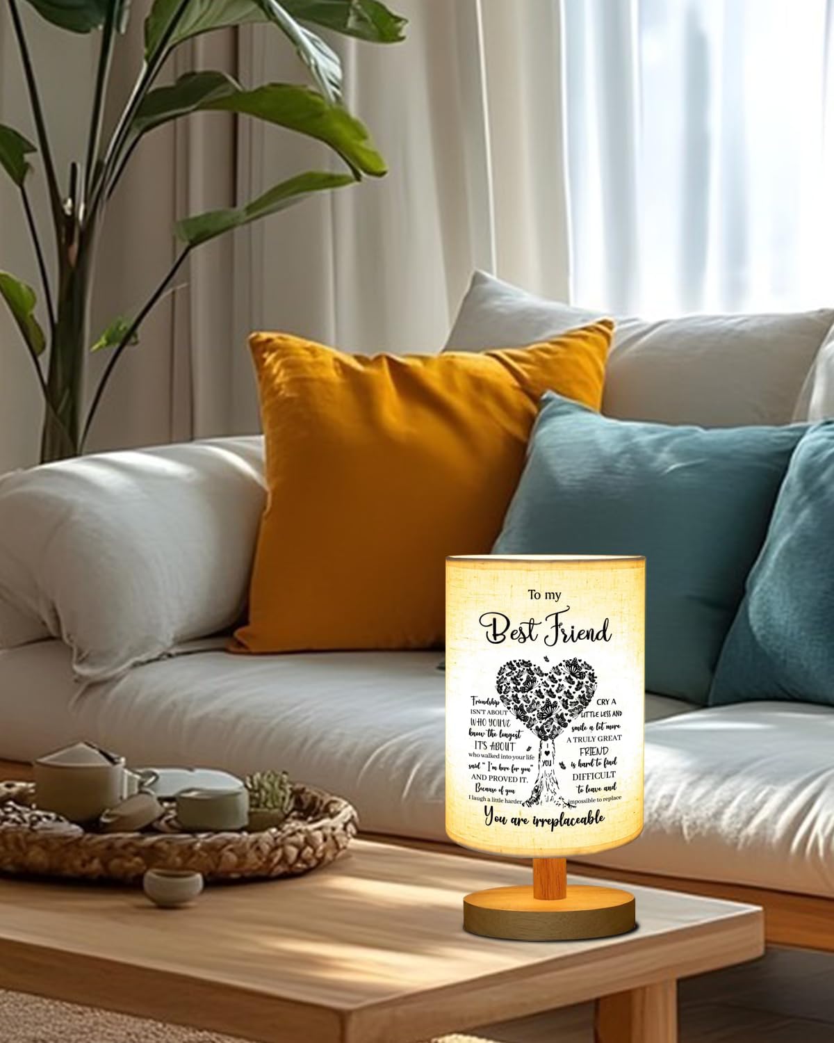 Best Friend Birthday Gifts for Women, to Bestie Fabric Table Lamp