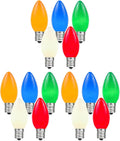 Novelty Lights 75 Pack C9 Ceramic Outdoor Christmas Replacement Bulbs, Multi, E17 Intermediate Base, 7 Watt