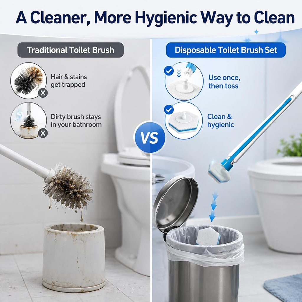 Msvvko Toilet Wand Refills, Disposable Toilet Brush Heads, 20 Count