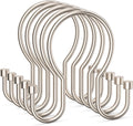 Goowin 24 Pack Shower Curtain Hooks, Simple Shower Curtain Rings, Sturdy Shower Curtain Hangers, Double Hook Shower Curtain Hooks, Smooth Gliding Metal Shower Hooks for Shower Curtain, Nickel