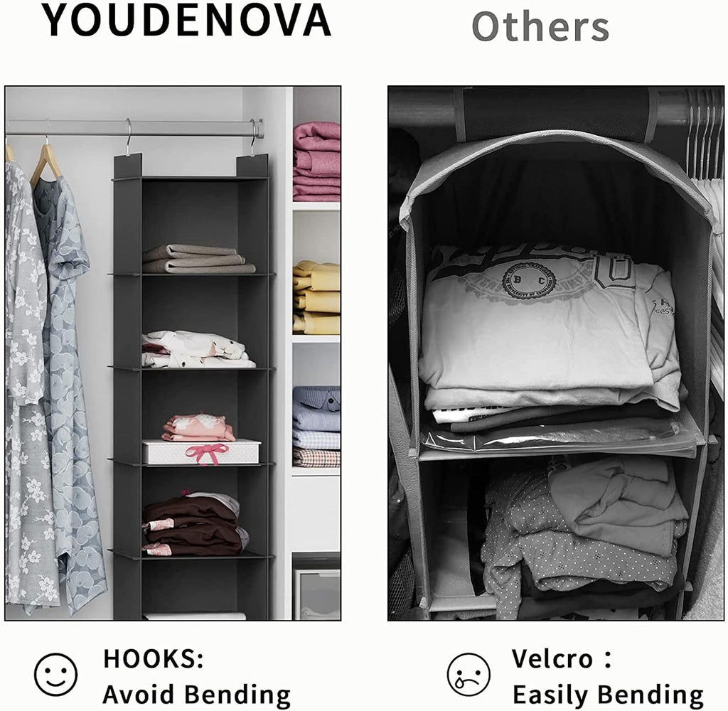 YOUDENOVA Hanging Closet Organizer, Closet Organizers and Storage, Black