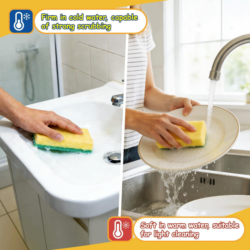 Orighty Dish Sponges, Temperature-Responsive Kitchen Sponges 6 Pack