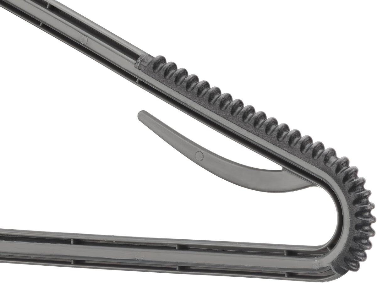 Whitmor Slim Sure-Grip Hangers with Swivel Hook - White and Gray - Set of 20