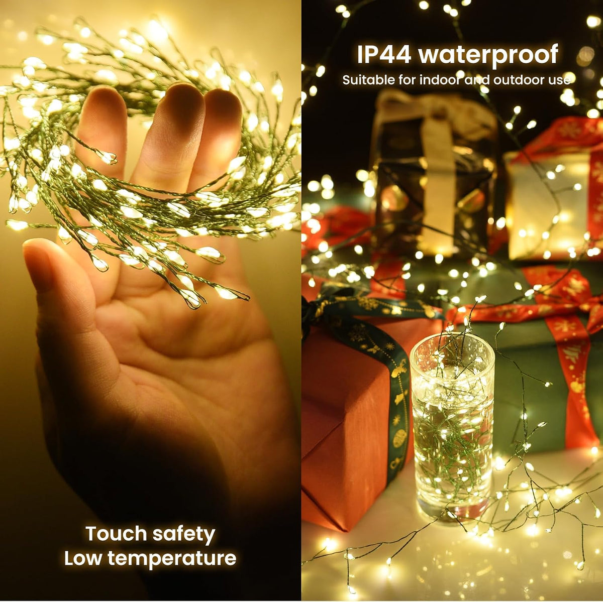 Dailyart 200 LED Fairy Lights Plug in with Remote & Timer for Christmas